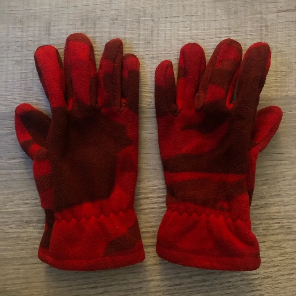 Red and Brown Camouflage kids Gloves